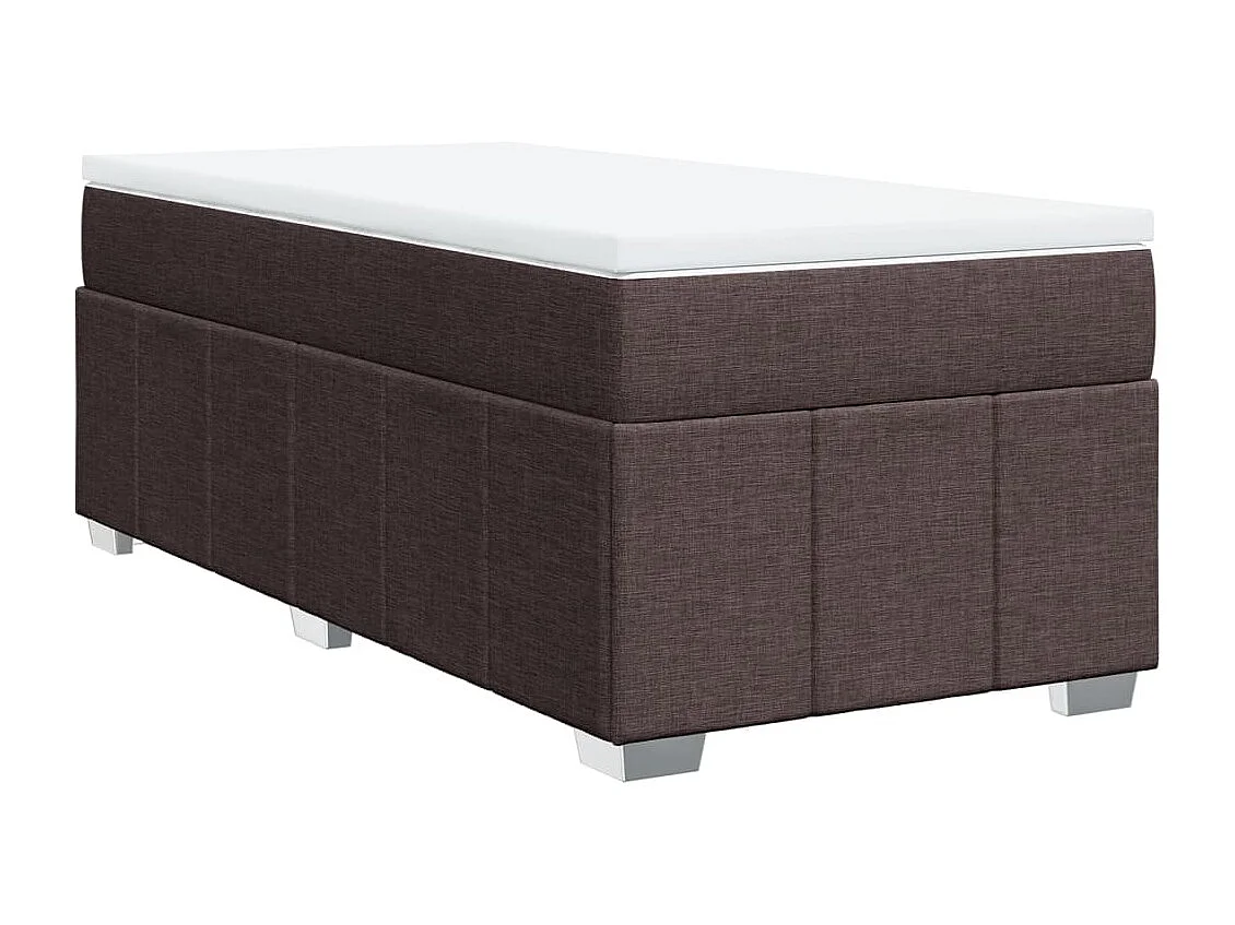 Cama com molas/colchão 80x200 cm tecido castanho-escuro