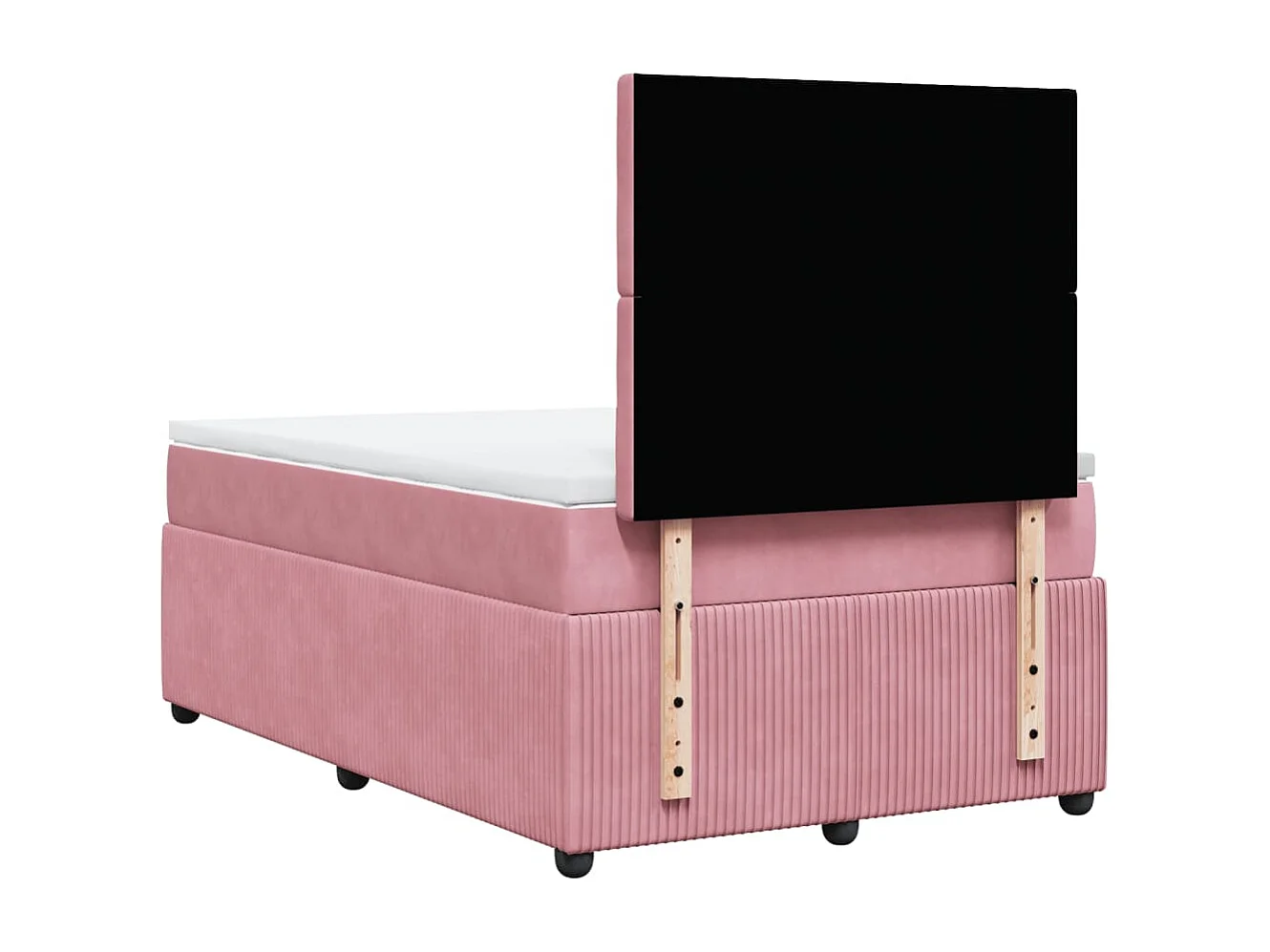 Cama box spring con colchón terciopelo rosa 120x190 cm
