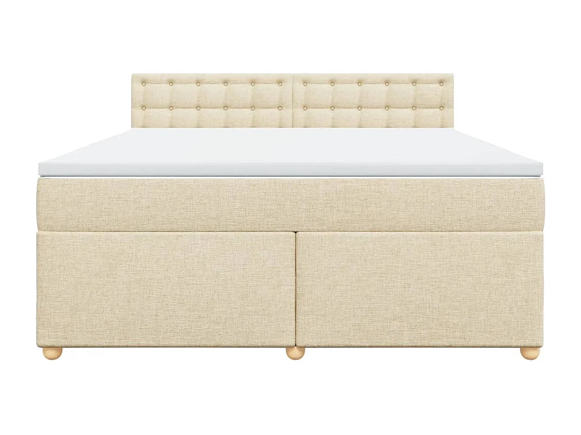 Sommier à lattes de lit avec matelas Crème 180x200 cm Tissu