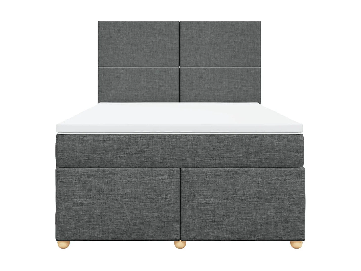 Cama box spring con colchón tela gris oscuro 160x200 cm