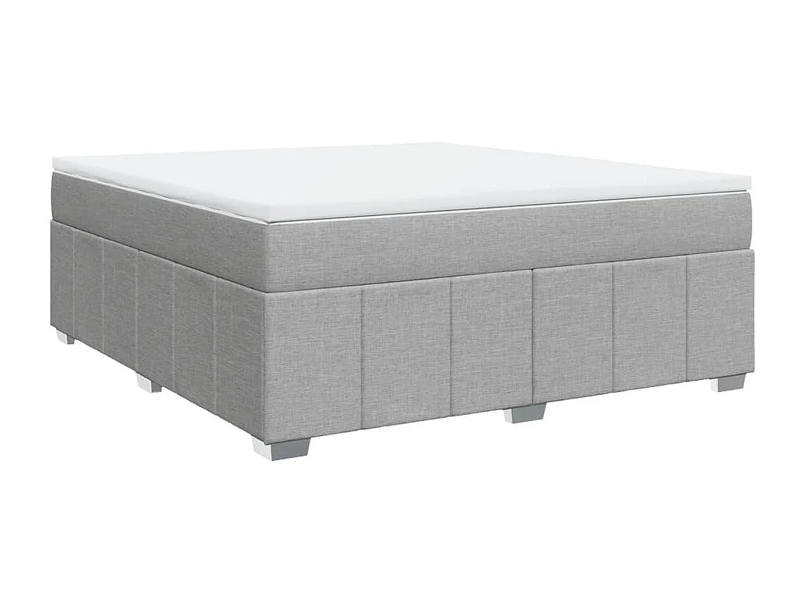 Cama box spring con colchón tela gris claro 180x200 cm