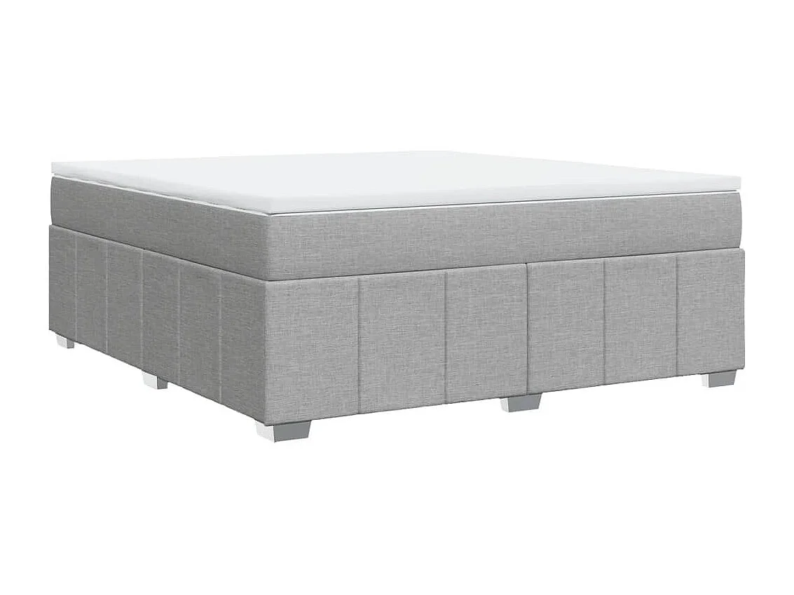 Cama box spring con colchón tela gris claro 180x200 cm