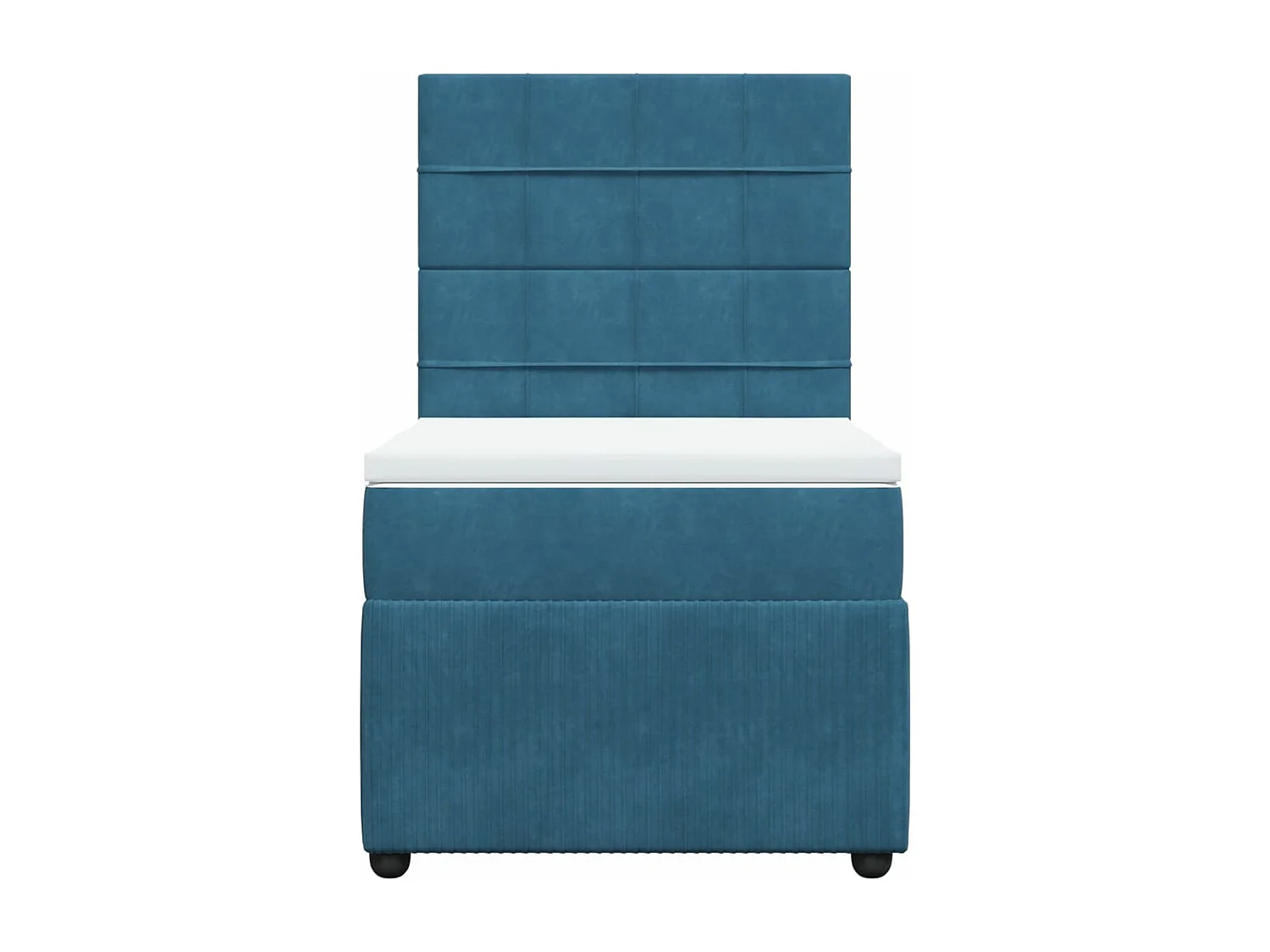 Cama boxspring com colchão 80x200 cm veludo azul