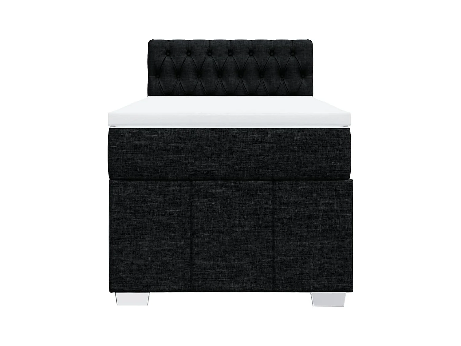 Sommier à lattes de lit et matelas Noir 80x200 cm Tissu