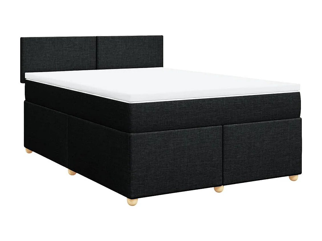 Cama com molas/colchão 140x200 cm tecido preto