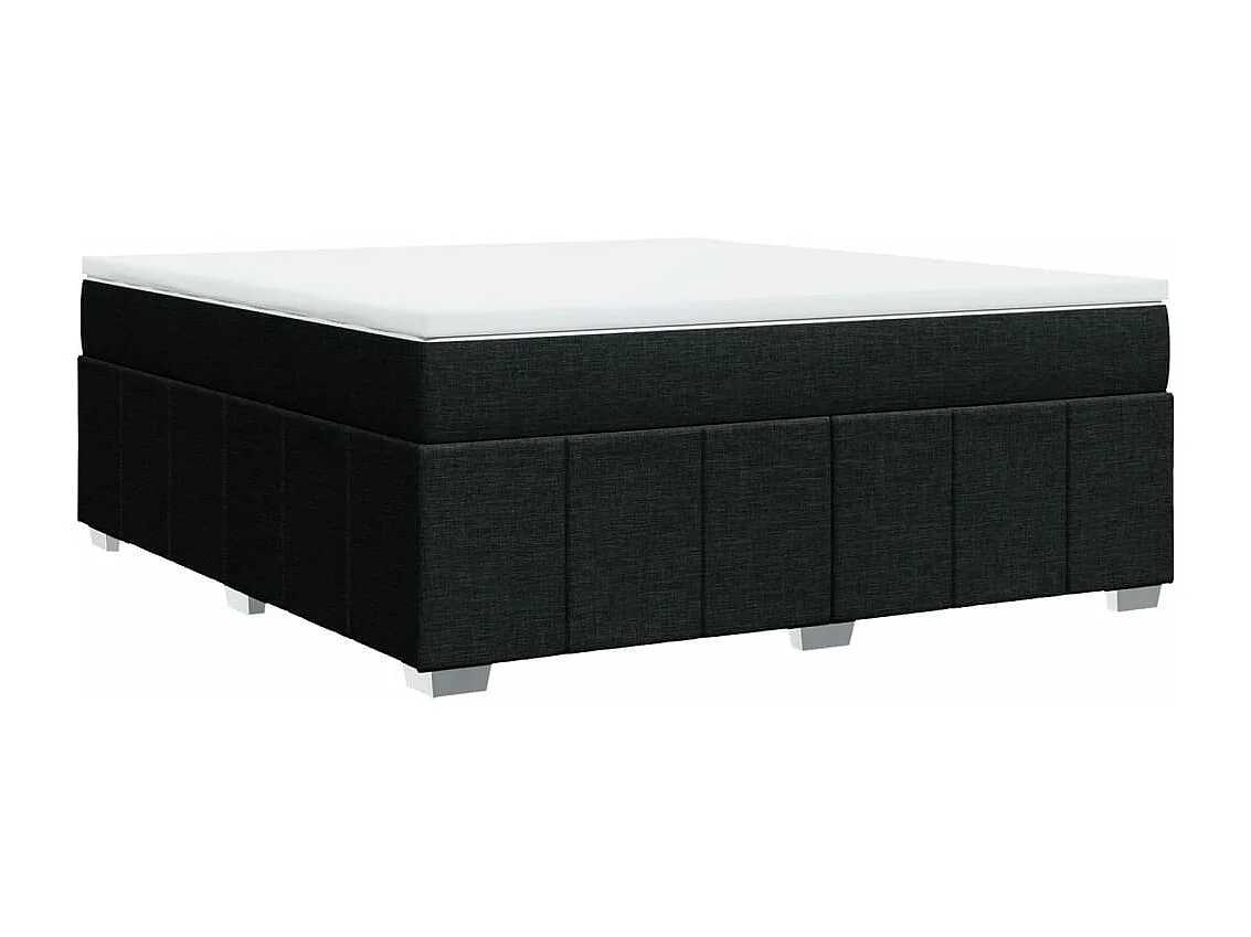 Cama box spring con colchón tela negro 180x200 cm