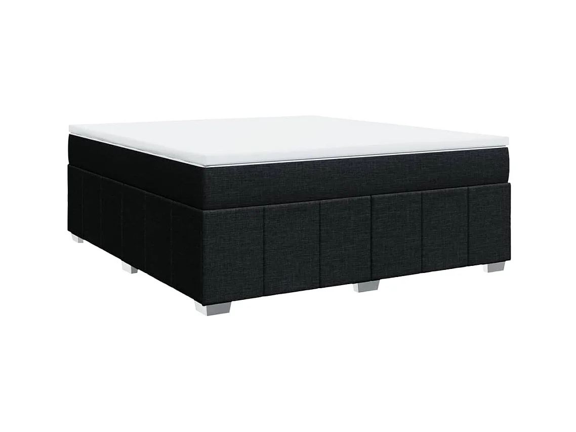 Cama box spring con colchón tela negro 180x200 cm