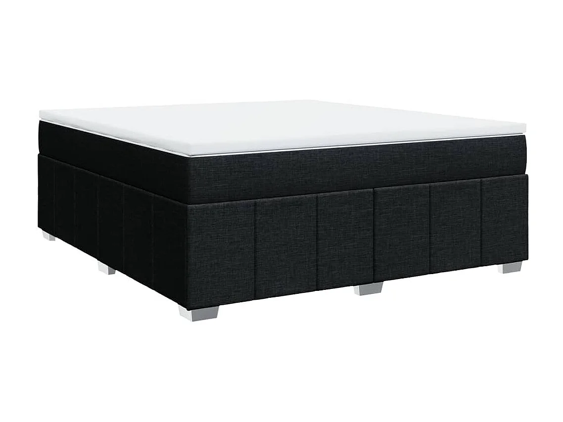 Sommier à lattes de lit avec matelas Noir 180x200 cm Tissu