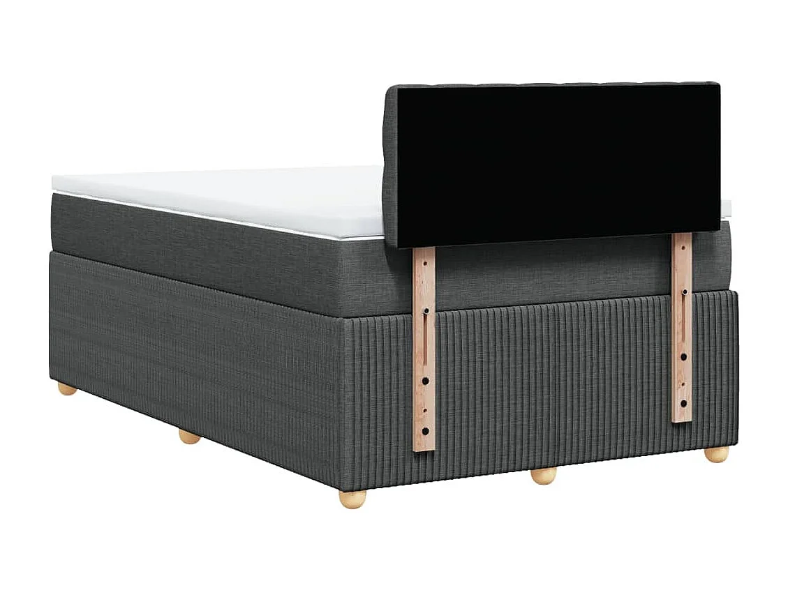 Sommier à lattes de lit avec matelas gris foncé 120x190cm tissu