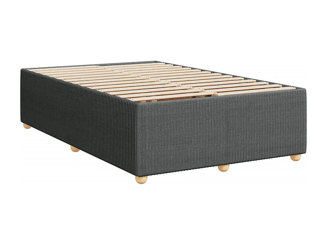 Sommier à lattes de lit avec matelas gris foncé 120x190cm tissu