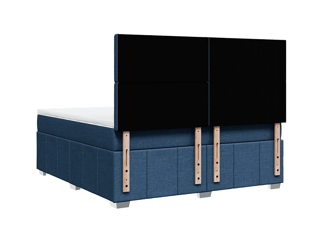 Sommier à lattes de lit avec matelas Bleu 180x200 cm Tissu