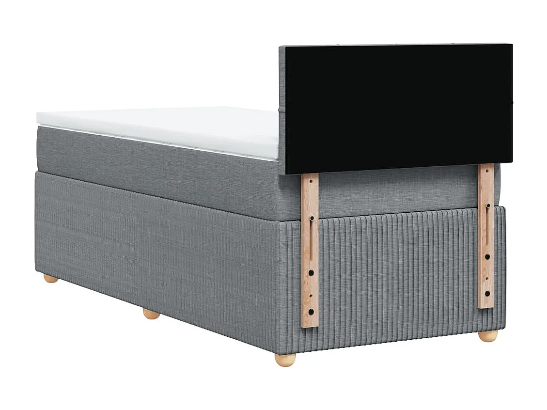 Sommier à lattes de lit avec matelas Gris clair 100x200cm Tissu