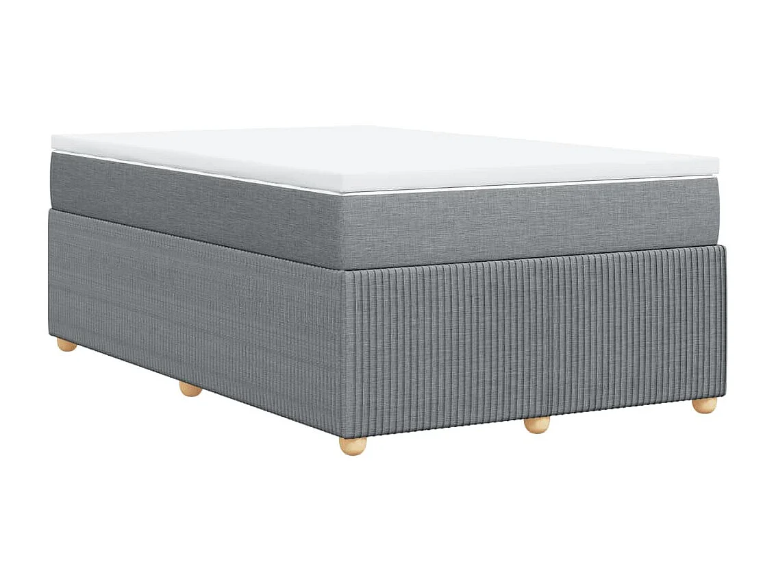 Sommier à lattes de lit et matelas gris clair 120x190 cm tissu