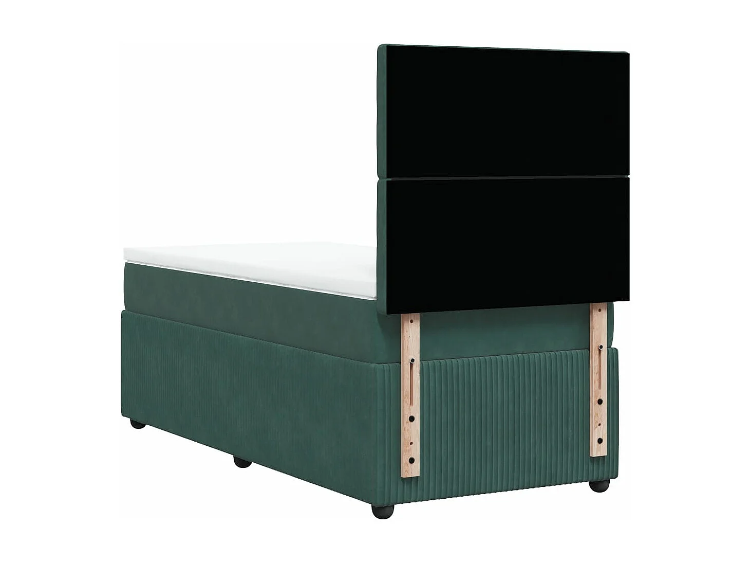 Sommier à lattes de lit avec matelas Vert foncé 90x190 cm