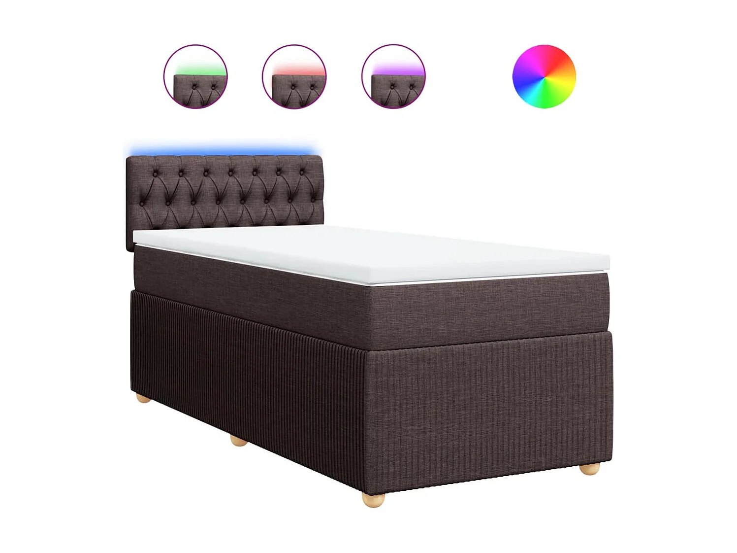 Sommier à lattes de lit avec matelas Marron foncé 90x190 cm