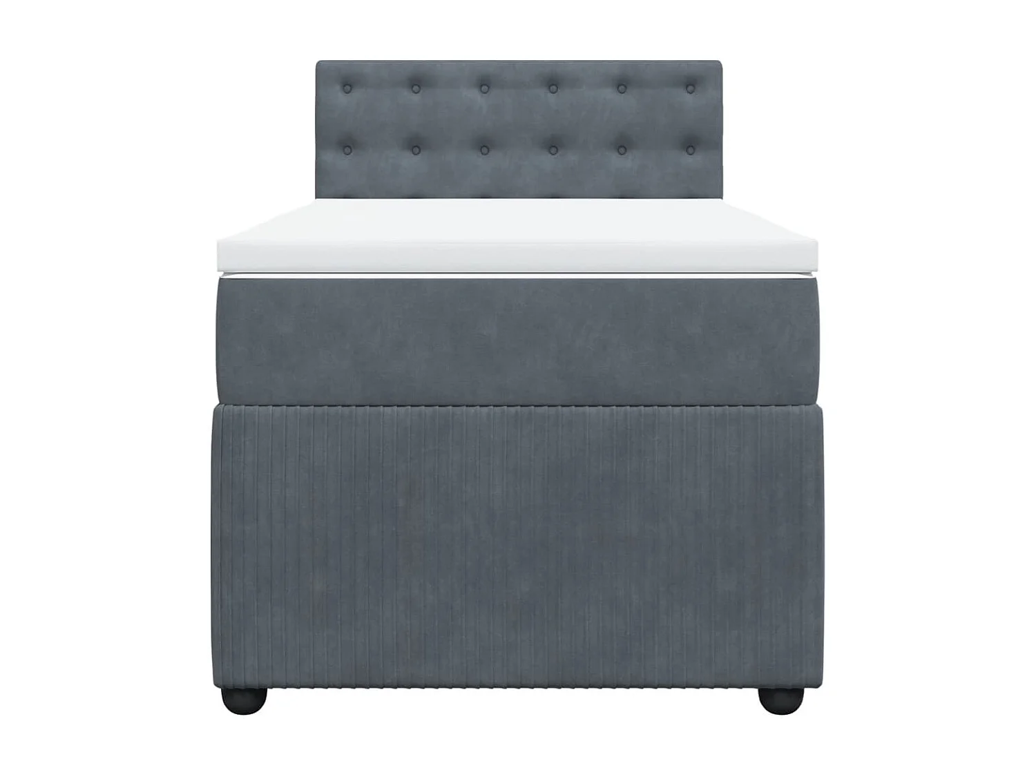 Boxspring met matras fluweel donkergrijs 80x200 cm