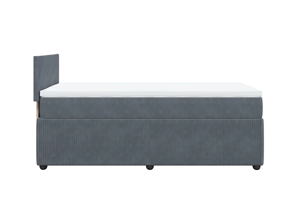 Sommier à lattes de lit et matelas Gris foncé 90x190 cm Velours