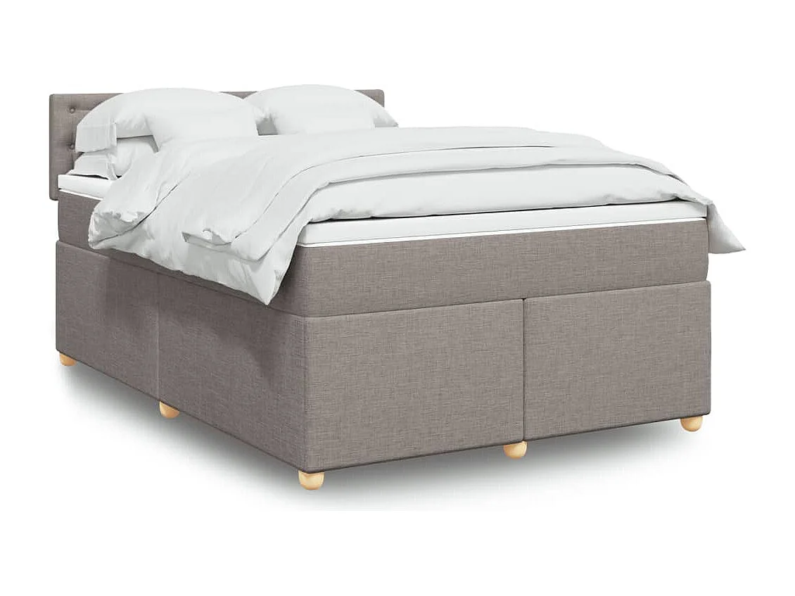 Sommier à lattes de lit avec matelas Taupe 140x190 cm Tissu