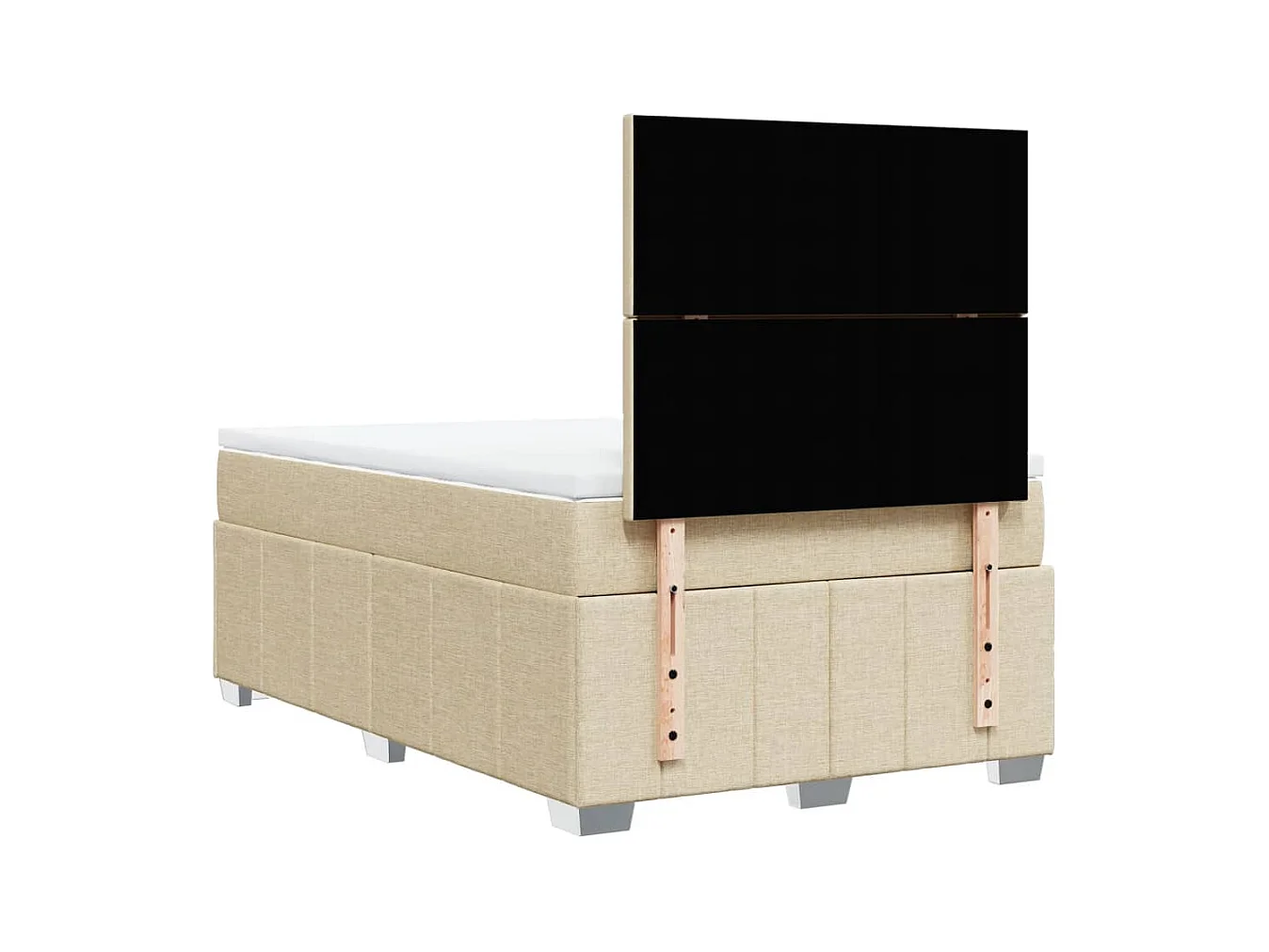 Cama boxspring com colchão 120x190 cm tecido cor creme