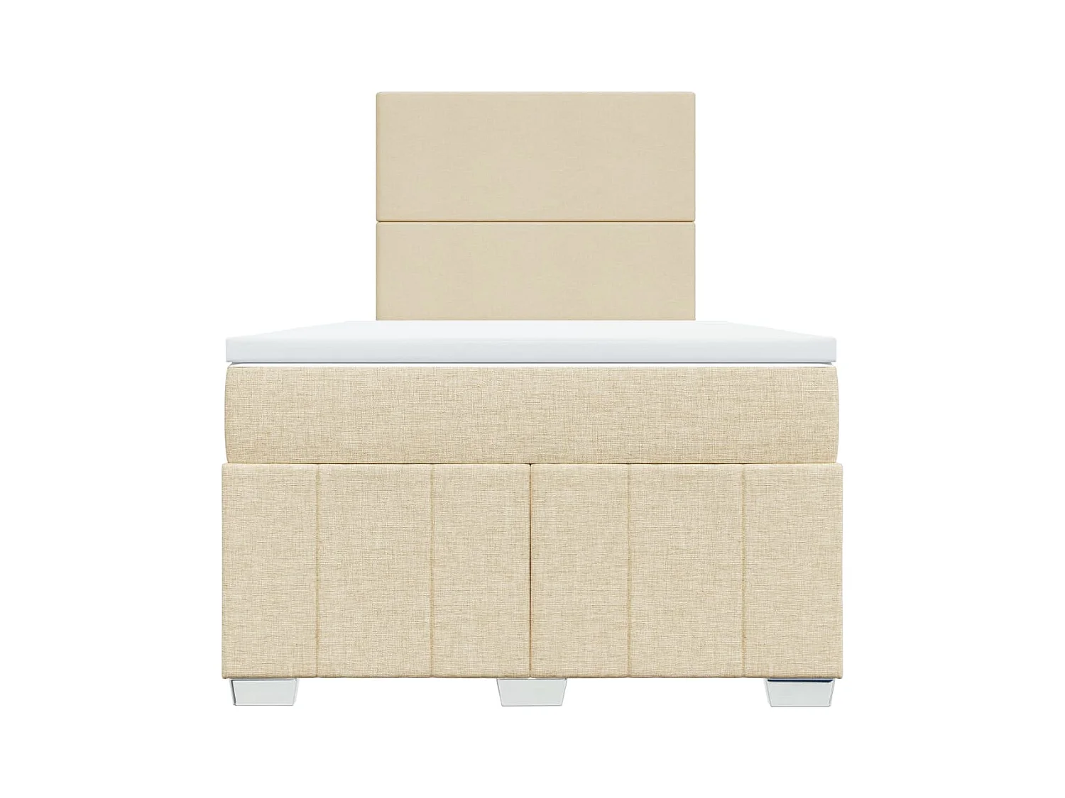 Cama boxspring com colchão 120x190 cm tecido cor creme