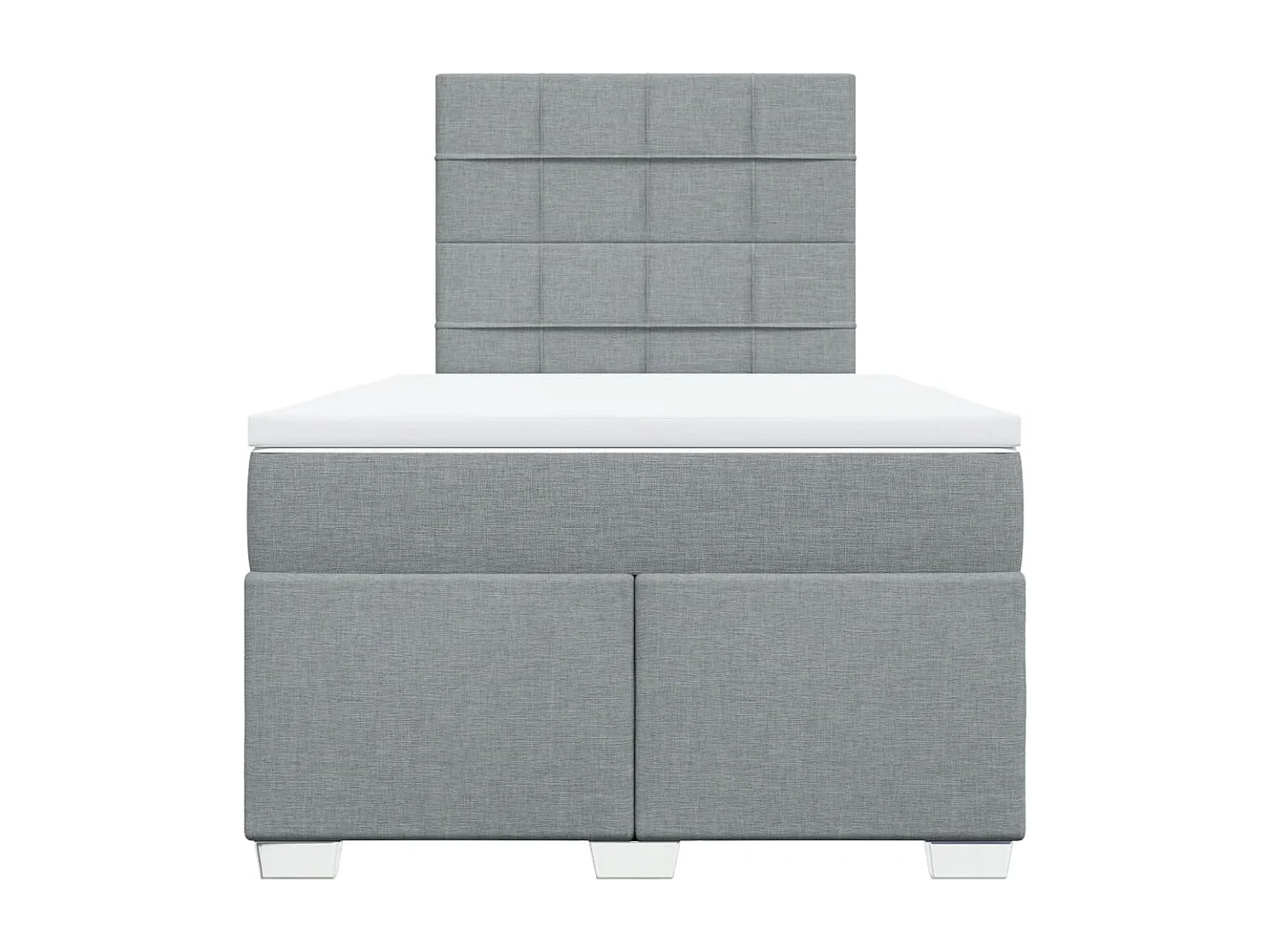 Cama boxspring com colchão 120x190 cm tecido cinzento-claro