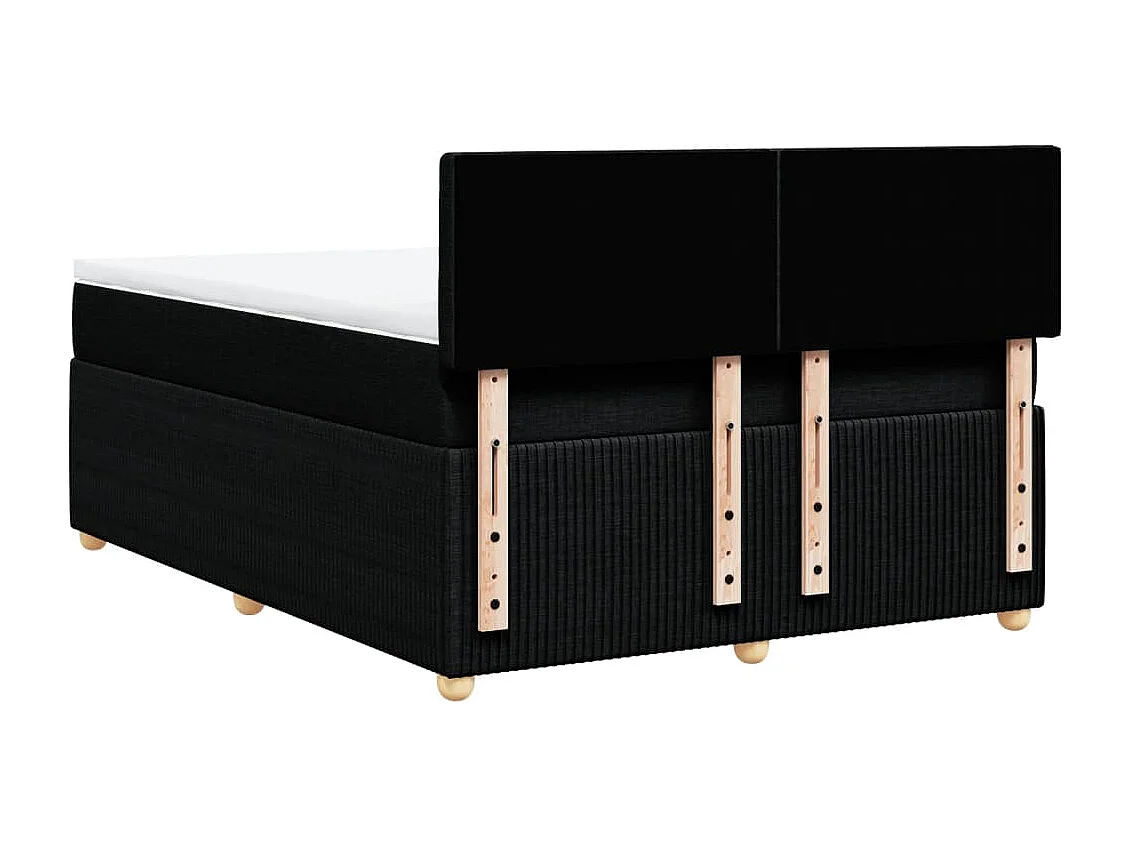 Boxspring met matras stof zwart 140x190 cm