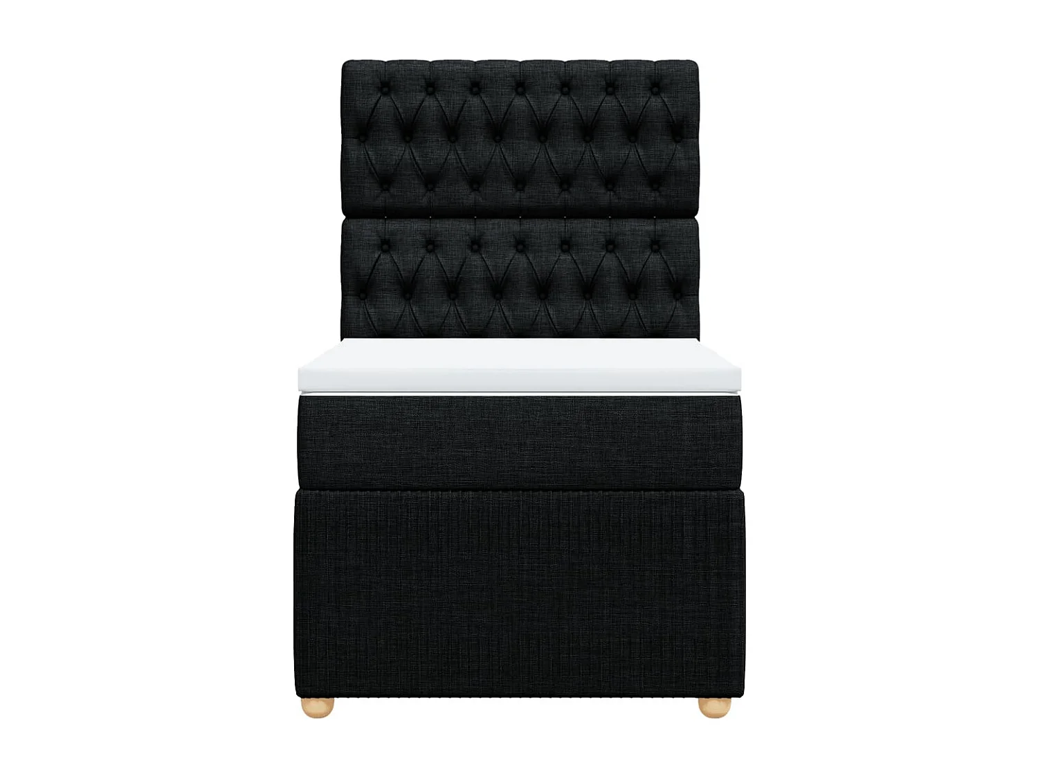 Boxspring met matras stof zwart 90x190 cm