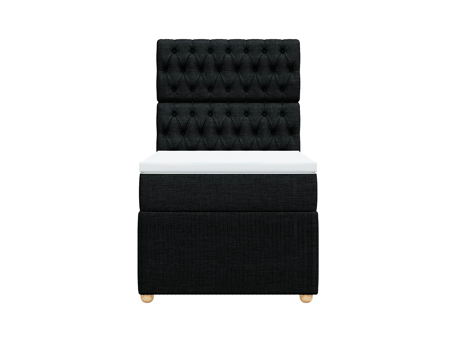 Sommier à lattes de lit avec matelas Noir 90x190 cm Tissu