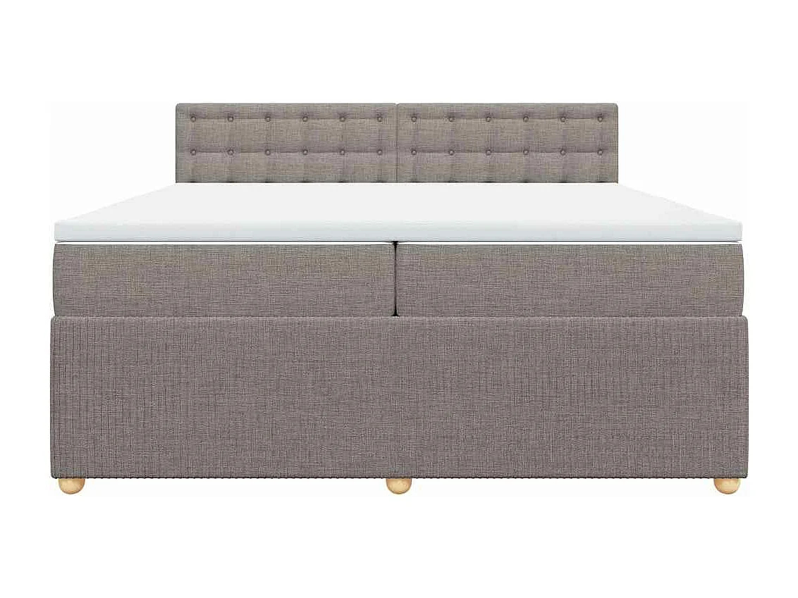 Sommier à lattes de lit avec matelas Taupe 200x200 cm Tissu
