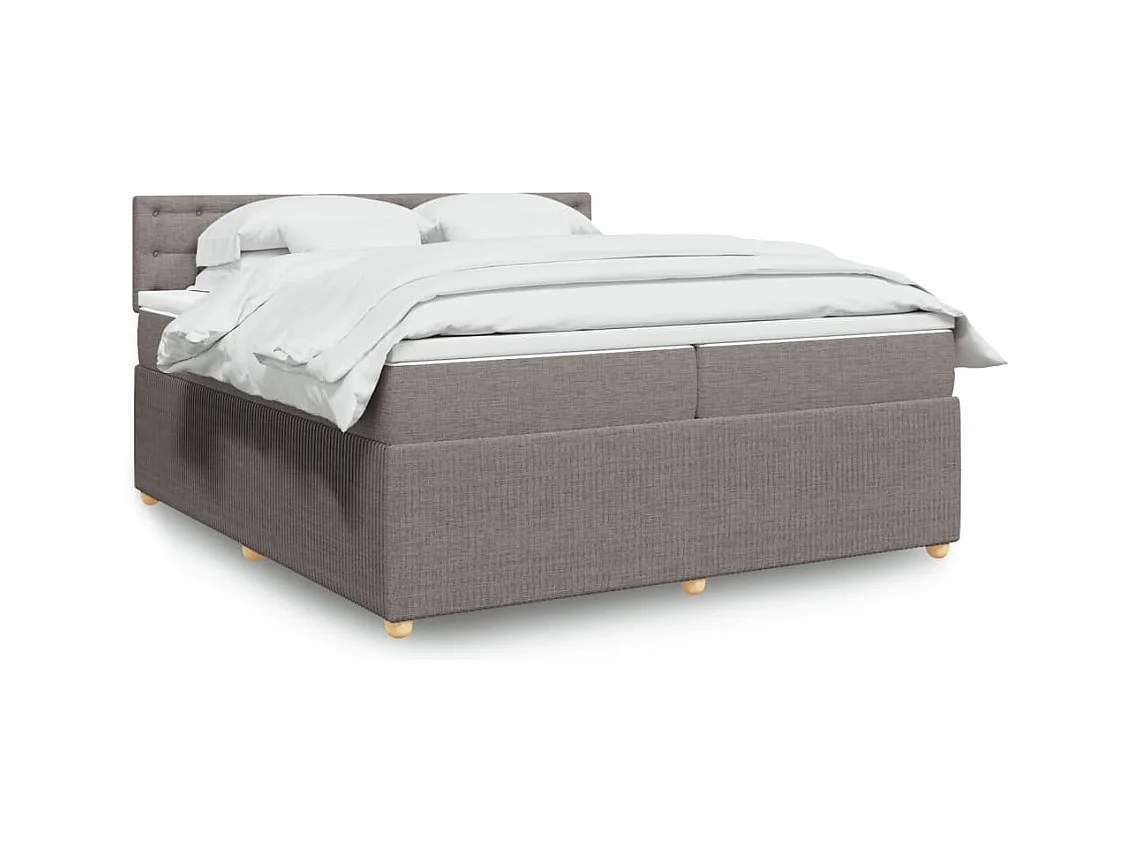 Sommier à lattes de lit avec matelas Taupe 200x200 cm Tissu