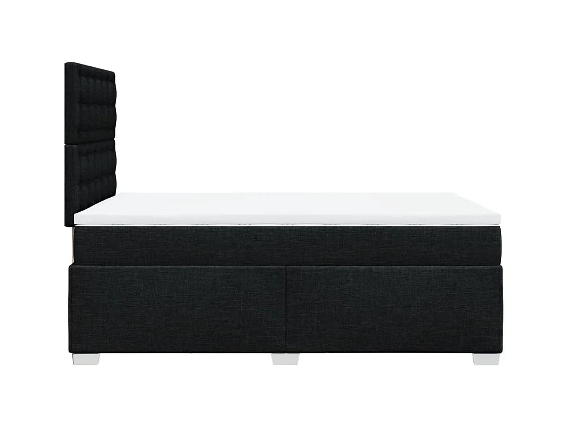 Sommier à lattes de lit avec matelas noir 120x190 cm tissu