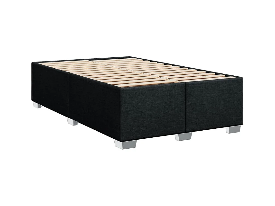 Sommier à lattes de lit avec matelas noir 120x190 cm tissu