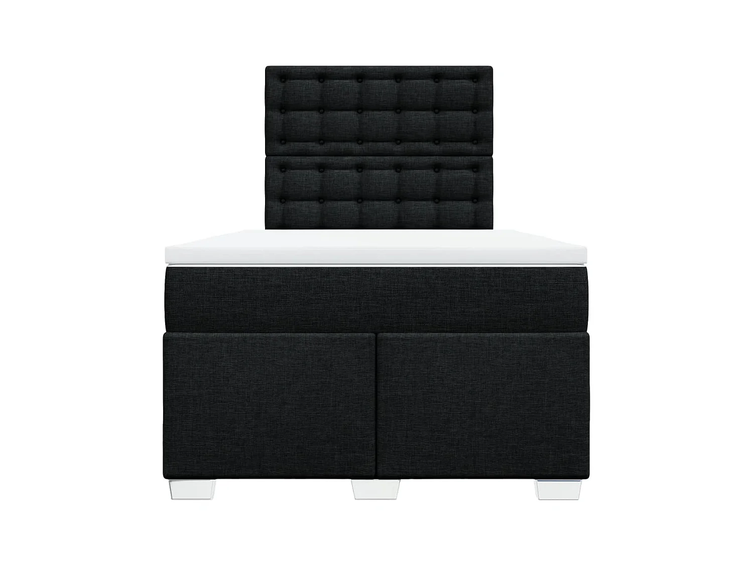 Sommier à lattes de lit avec matelas noir 120x190 cm tissu