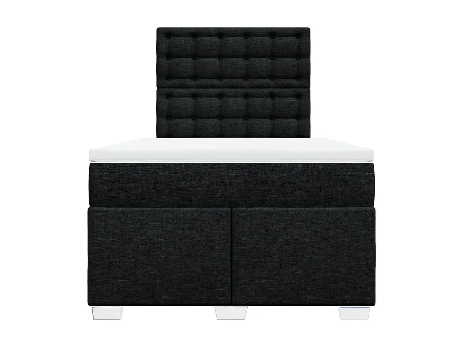Cama box spring con colchón tela negro 120x190 cm