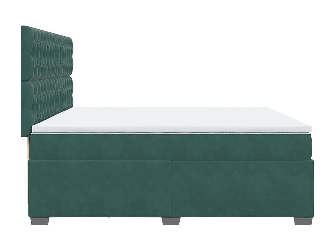 Sommier à lattes de lit et matelas Vert foncé 200x200cm Velours