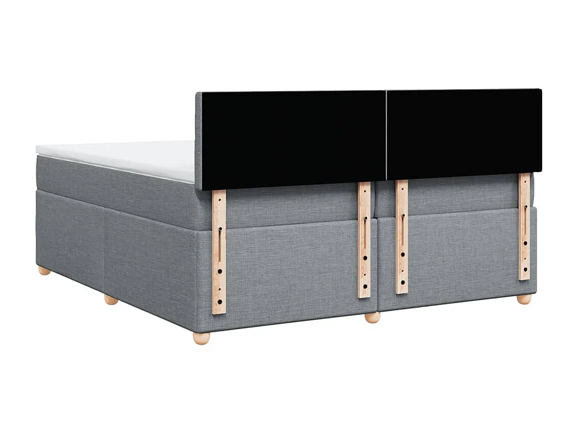 Sommier à lattes de lit avec matelas Gris clair 200x200cm Tissu