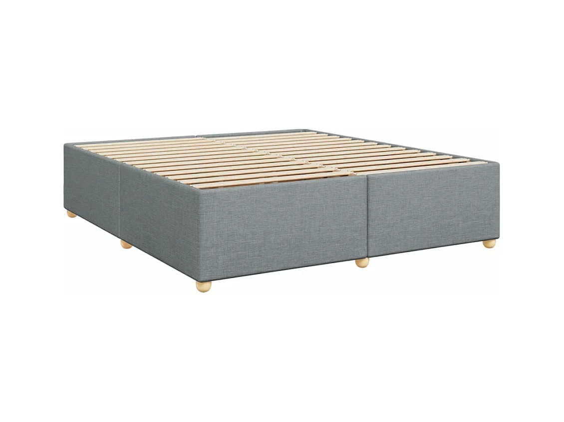 Sommier à lattes de lit avec matelas Gris clair 200x200cm Tissu