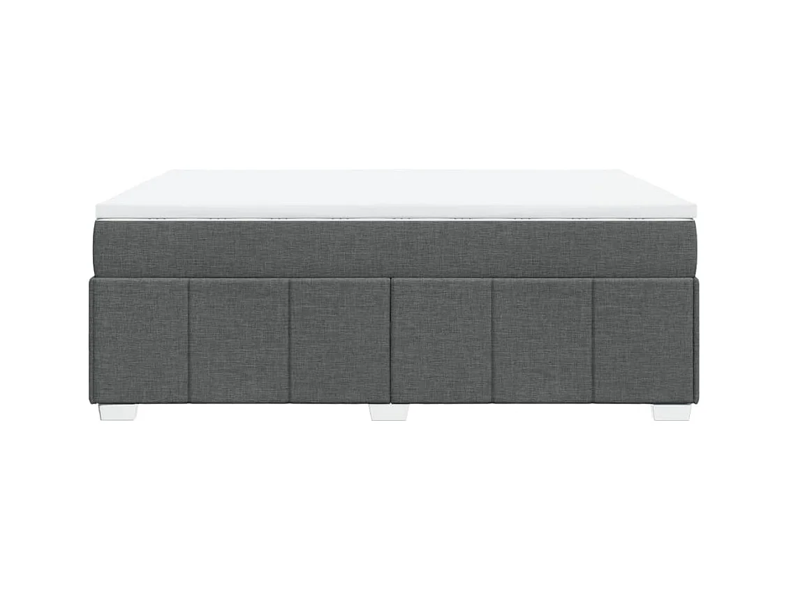 Sommier à lattes de lit avec matelas Gris foncé 160x200cm Tissu