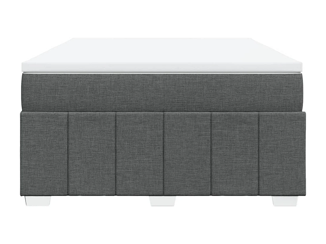 Cama box spring con colchón tela gris oscuro 160x200 cm