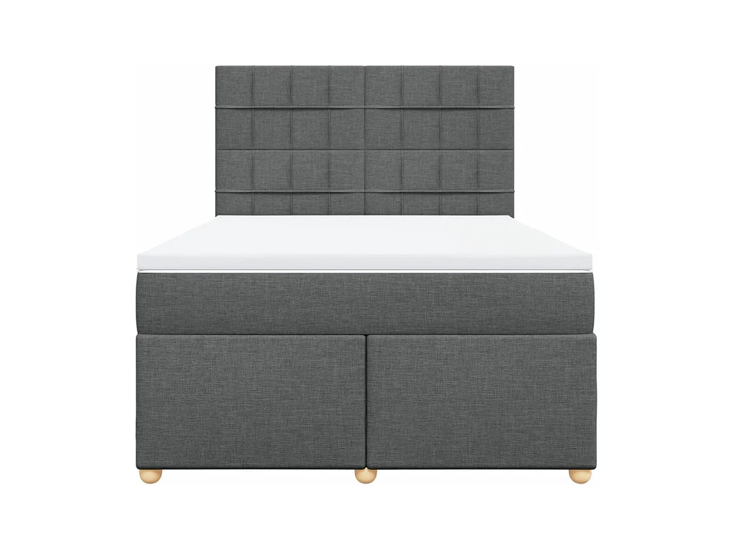 Sommier à lattes de lit avec matelas Gris foncé 140x200cm Tissu