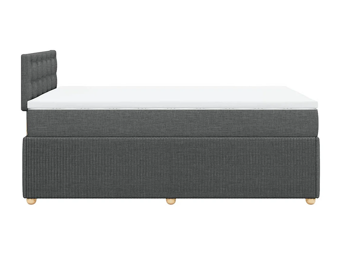 Cama box spring con colchón tela gris oscuro 120x190 cm