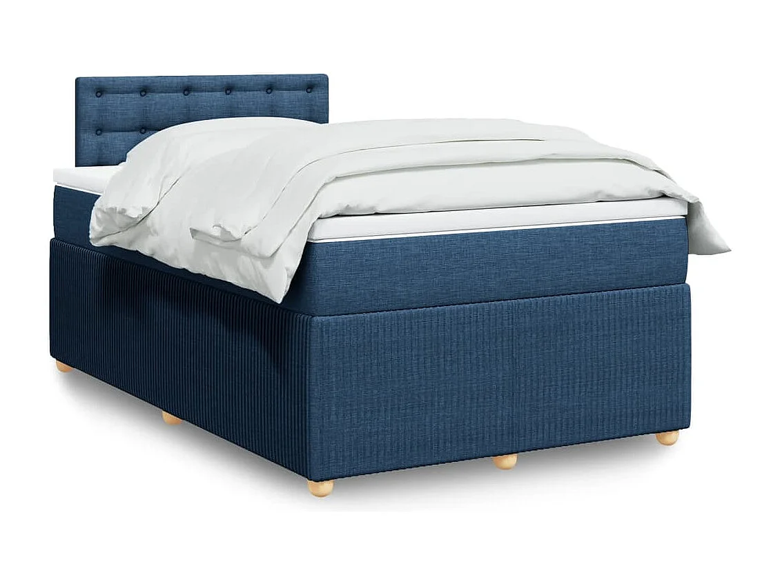Cama com molas/colchão 120x200 cm tecido azul