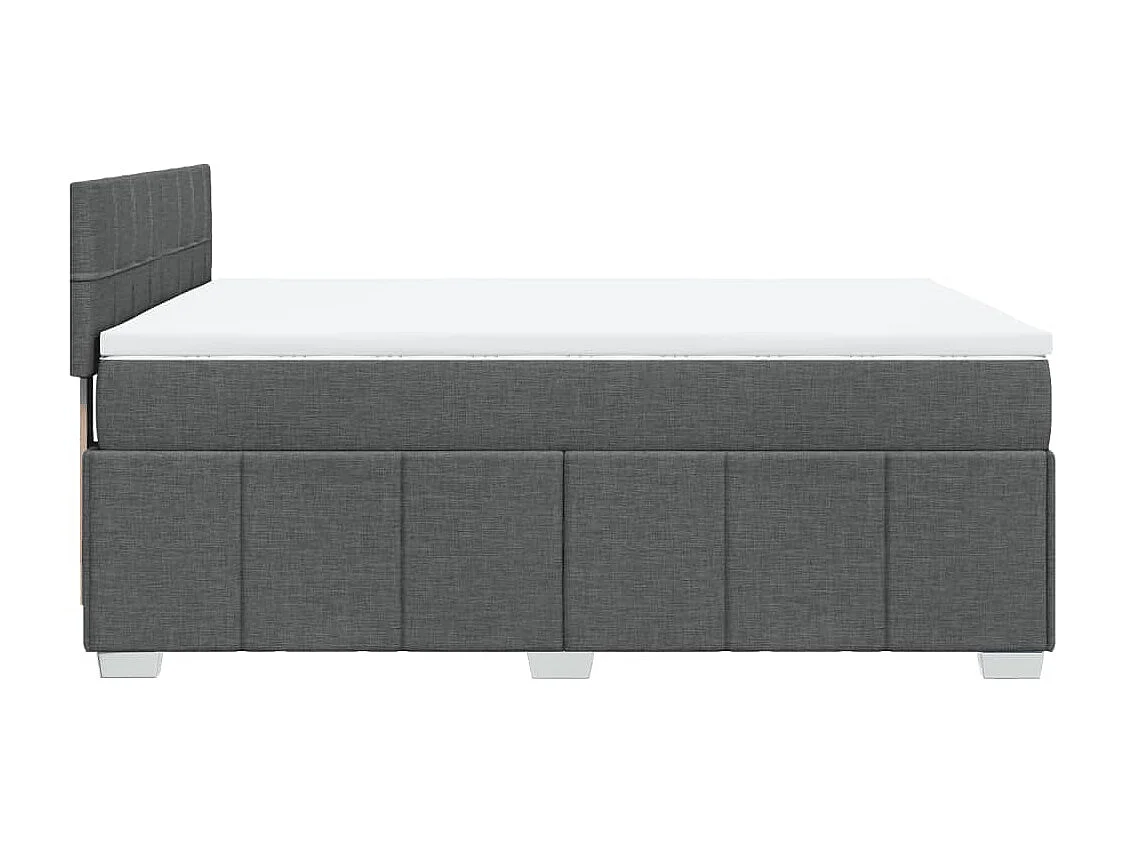 Sommier à lattes de lit avec matelas Gris foncé 140x190cm Tissu