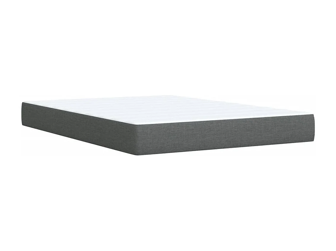 Sommier à lattes de lit avec matelas Gris foncé 140x190cm Tissu