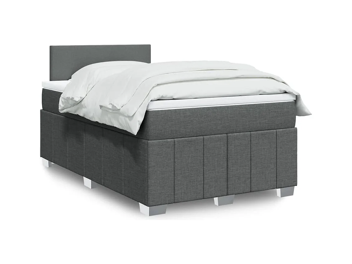 Sommier à lattes de lit avec matelas Gris foncé 120x200cm Tissu