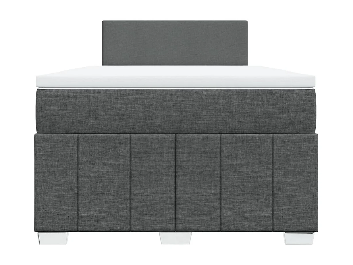 Cama box spring con colchón tela gris oscuro 120x200 cm