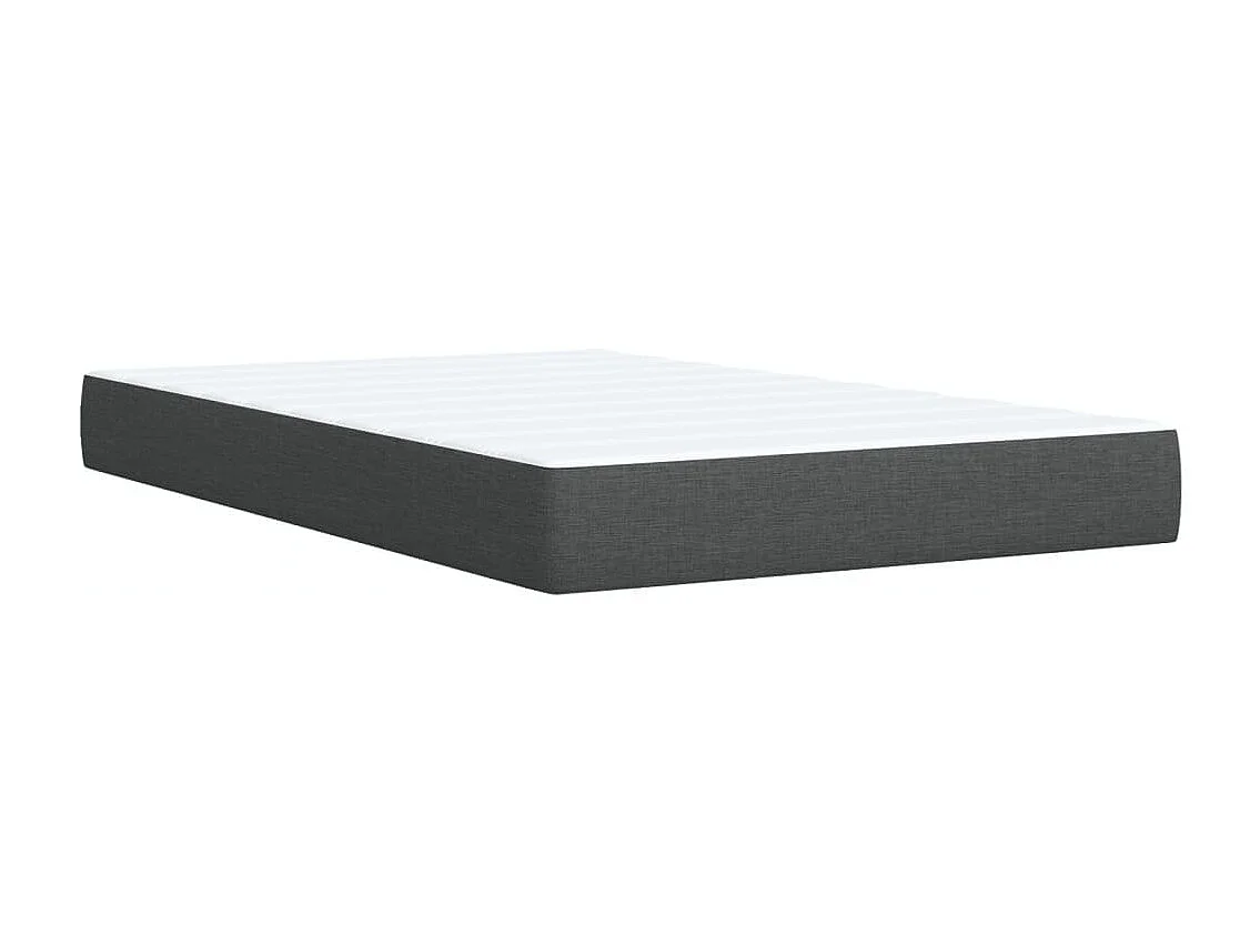 Cama box spring con colchón tela gris oscuro 120x200 cm