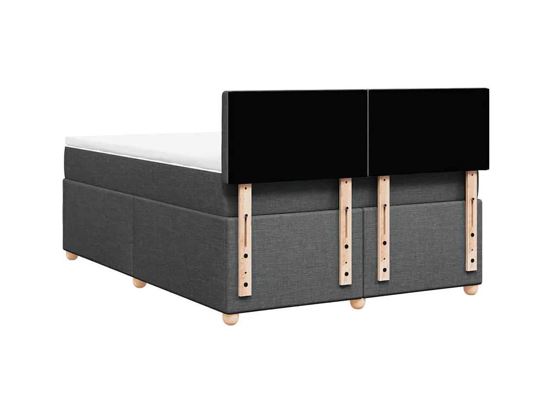 Sommier à lattes de lit avec matelas Gris foncé 140x200cm Tissu