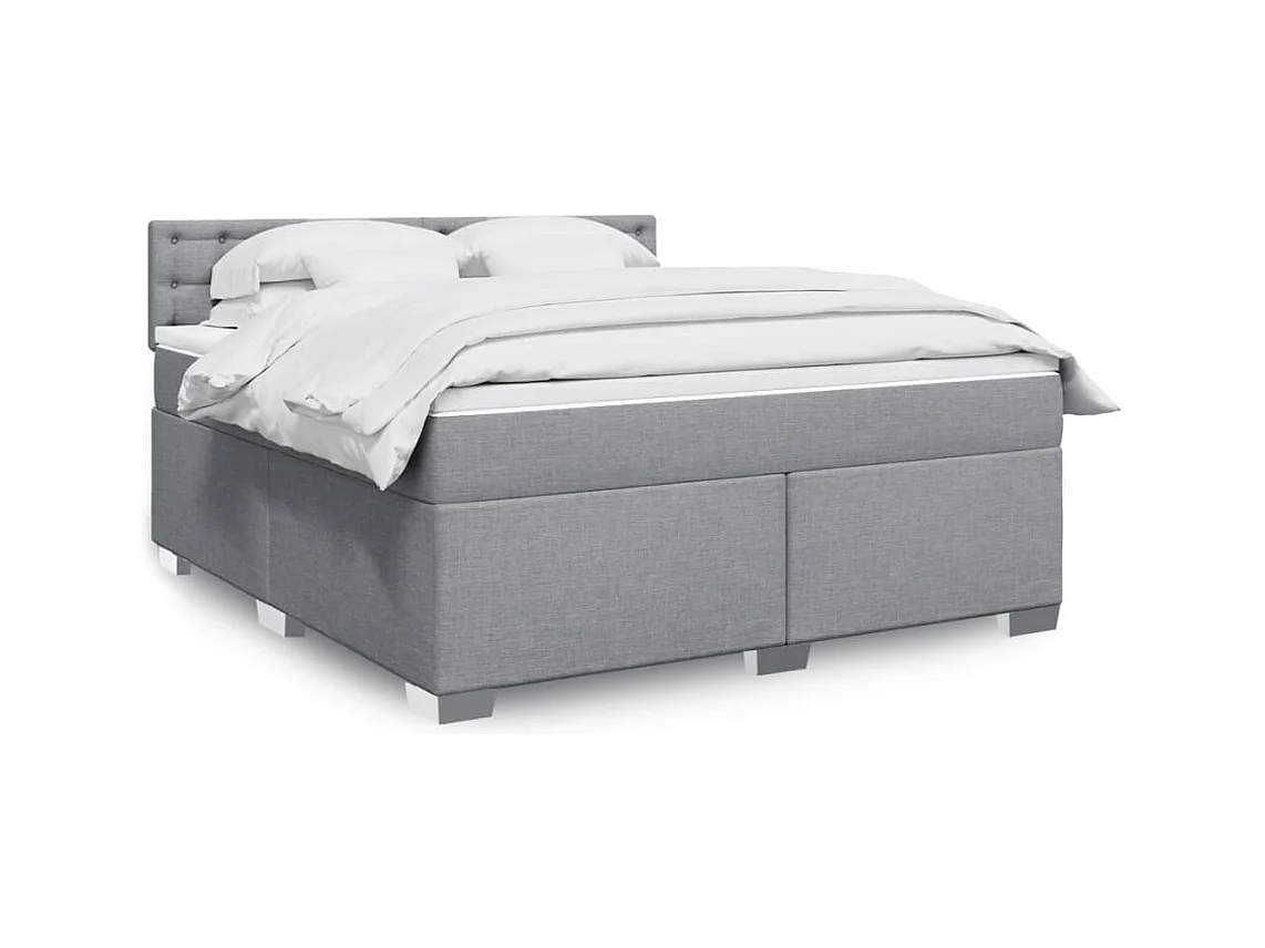 Sommier à lattes de lit avec matelas Gris clair 180x200cm Tissu