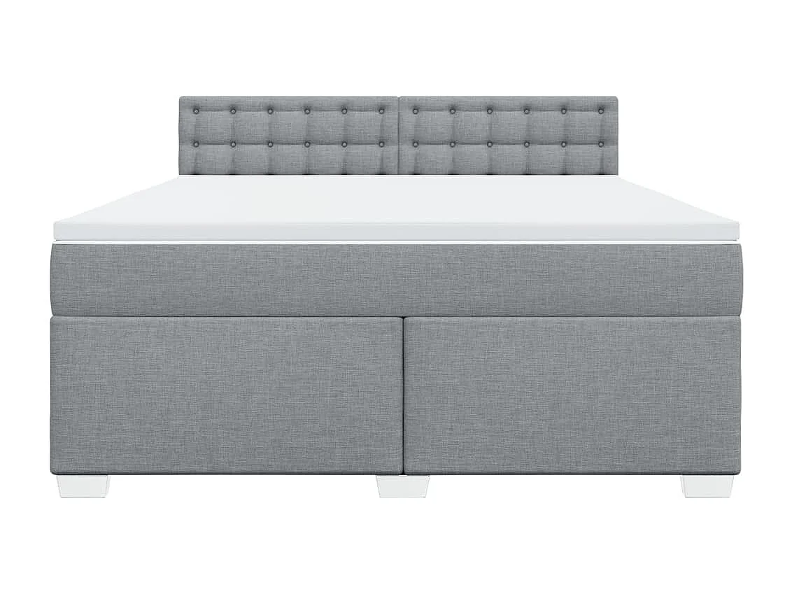 Boxspring met matras stof lichtgrijs 180x200 cm